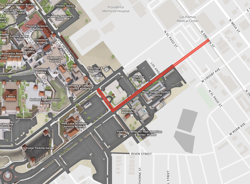 On Thursday, June 15, the north side of Schuster Avenue will close between Oregon Street and Hawthorne Street as the City of El Paso begins phase three of the seven-phase plan to reconstruct and improve Schuster Avenue. 