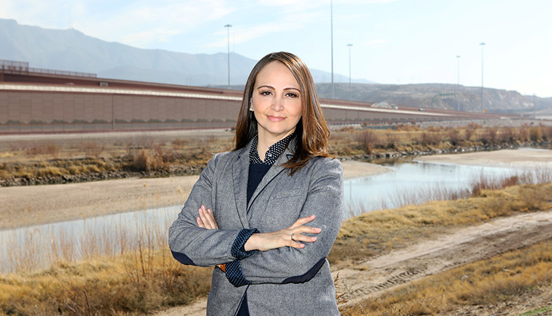 Maria Fuentes is a student in UTEP’s Interdisciplinary Health Sciences Ph.D. Program. She participated in a study that looked at antibiotic resistance in Rio Grande. Photo: Laura Trejo/UTEP Communications 