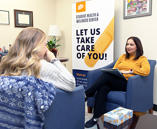 Elisa Dobler is a clinical counselor at UTEP's Student Health and Wellness Center. Photo: Laura Trejo/UTEP Communications 
