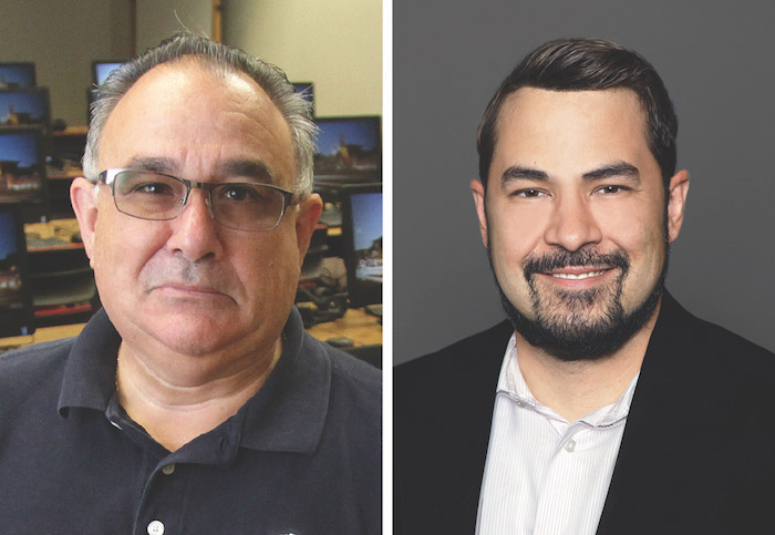 Victor Manjarrez Jr., Ed.D., left, associate director of UTEP's Center for Law and Human Behavior, and Mario Cano, Ph.D., assistant professor of criminal justice, will lead a UTEP team that will study the results of an international program offered through the U.S. Department of State to enhance U.S. security. 