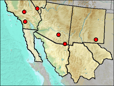 Regional Pleistocene distribution of Ammospermophilus sp.