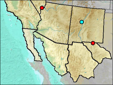 Pleistocene distribution of Chaetodipus intermedius.