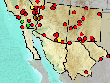 Regional Pleistocene distribution of Peromyscus sp.