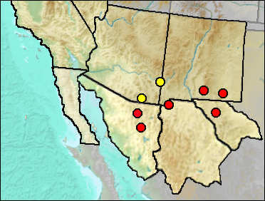 Regional distribution of Pleistocene fossil Terrapene sp.