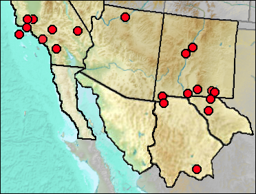 Pleistocene regional distribution of Corvus corax