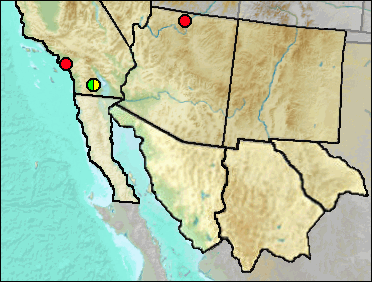 Pleistocene regional distribution of Corvus sp.