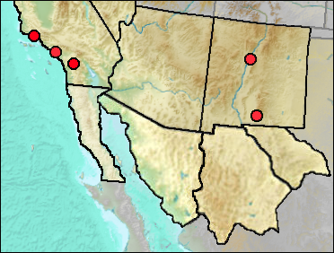 Pleistocene regional distribution of Cyanocitta stelleri