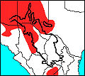 Regional distribution of Dipodomys spectabilis