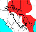Distribution of Neotoma micropus in southern portion of our region