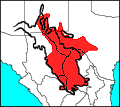 Regional distribution map of Bogertophis subocularis