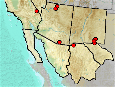 Pleistocene distribution of Corynorhinus townsendii.