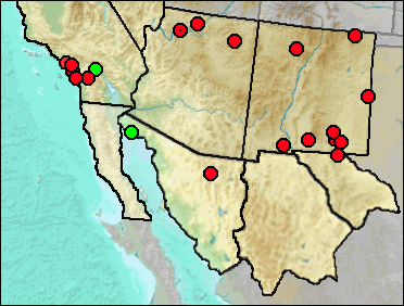 Regional Pleistocene distribution of Odocoileus hemionus