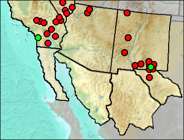Regional Pleistocene distribution of Ovis canadensis