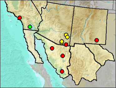 Pleistocene distribution of Platygonus sp.
