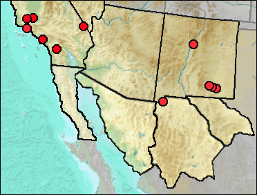 Regional Pleistocene distribution of Accipiter cooperi