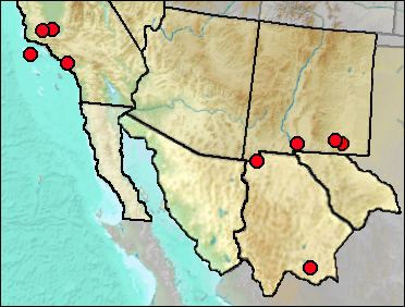 Pleistocene regional distribution of Athene cunicularia