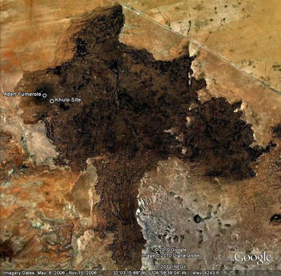 Google Earth view of Aden Crater and vicinity