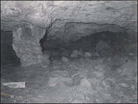 Lower slope of Camel Room, Dry Cave