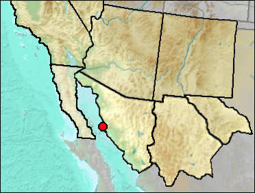 Location of Tecomate, Isla del Tiburón