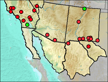 Regional Pleistocene distribution of Taxidea taxus
