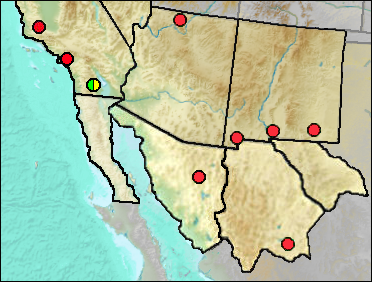 Regional Pleistocene distribution of Anas acuta
