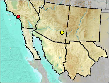 Pleistocene regional distribution of Grus americana