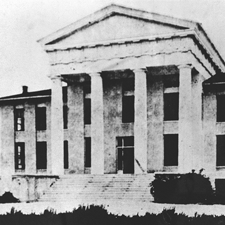 The School of Mines Main Building, destroyed by fire in 1916.