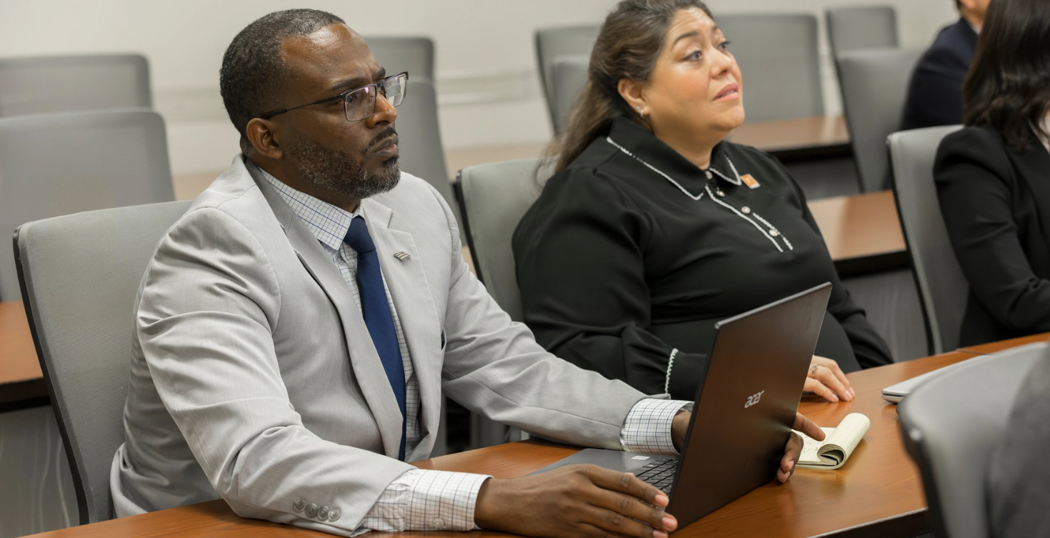 Executive MBA students seated in class