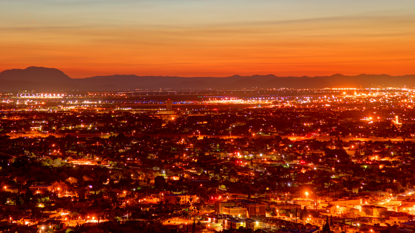 El Paso skyline at sunset