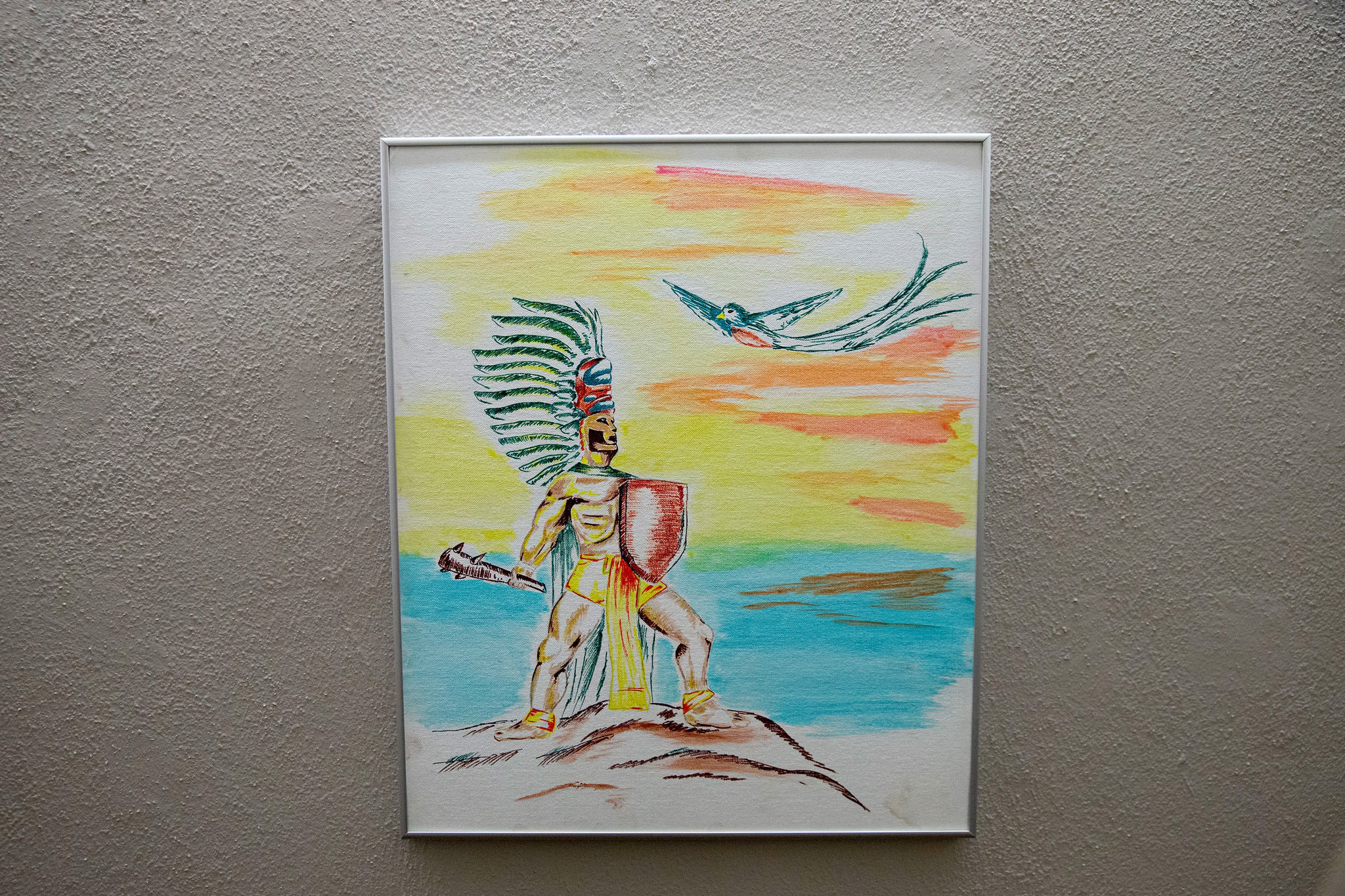 Immigrant children held at Tornillo created art that reminded them of their homelands. Birds were a signature motif. Photo by Ivan Pierre Aguirre