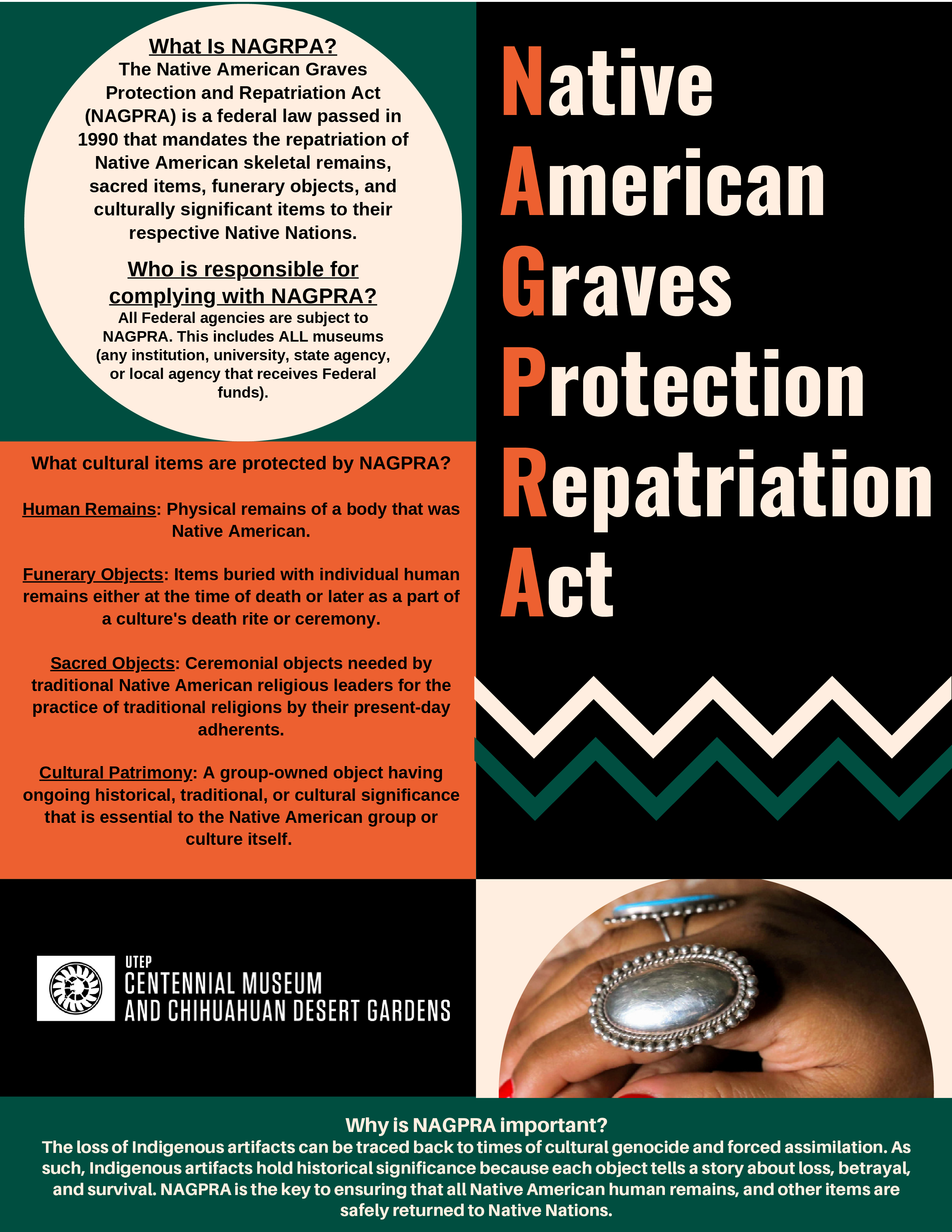NAGPRA flyer that reads Native American Graves Repatriation Act