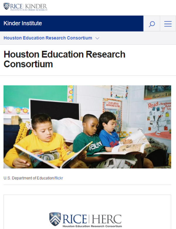 An RPP Example: Houston Education Research Consortium, A Partnership Between Rice University And Several Houston-Area School Districts