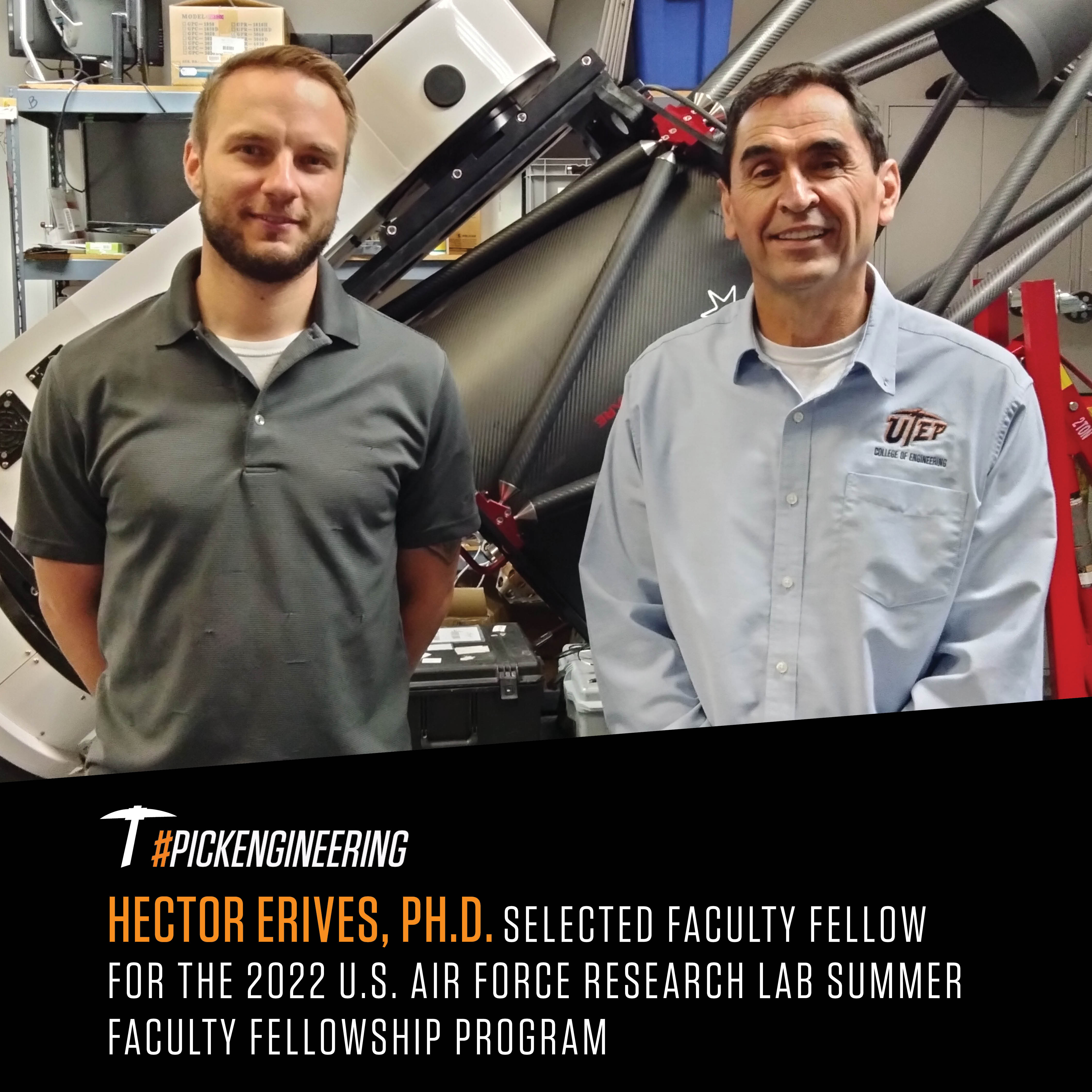 Hector Erives selected as Faculty Fellow for AFRL-SFFP