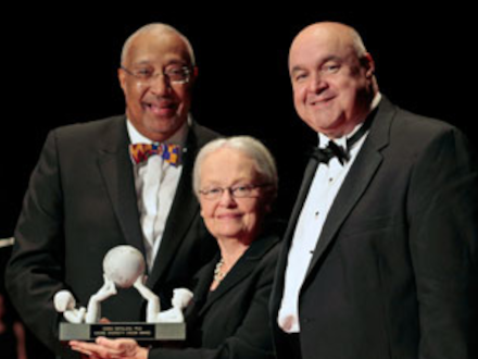  Dr. Irving Pressley McPhail, UTEP President Diana Natalicio, and  Mark E. Russell.