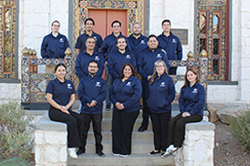 CID group staff photo near :Lhakhang on campus