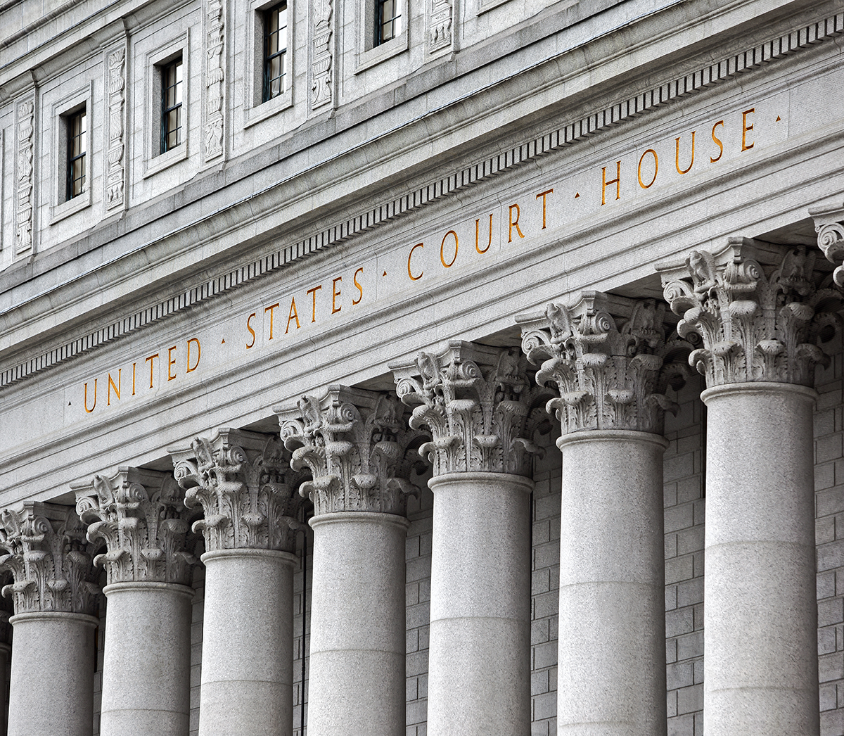 Image of pillars on United States court house.