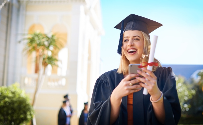 Student in graduation robe