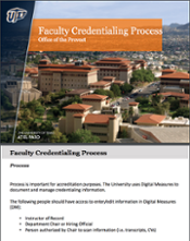 Small screenshot of faculty credentialing process document used as placeholder to link to the full document location