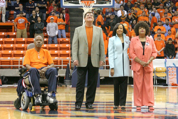 Presentation of the retiring of Bobby Joe Hill's Jersey at the Don Haskins  Center