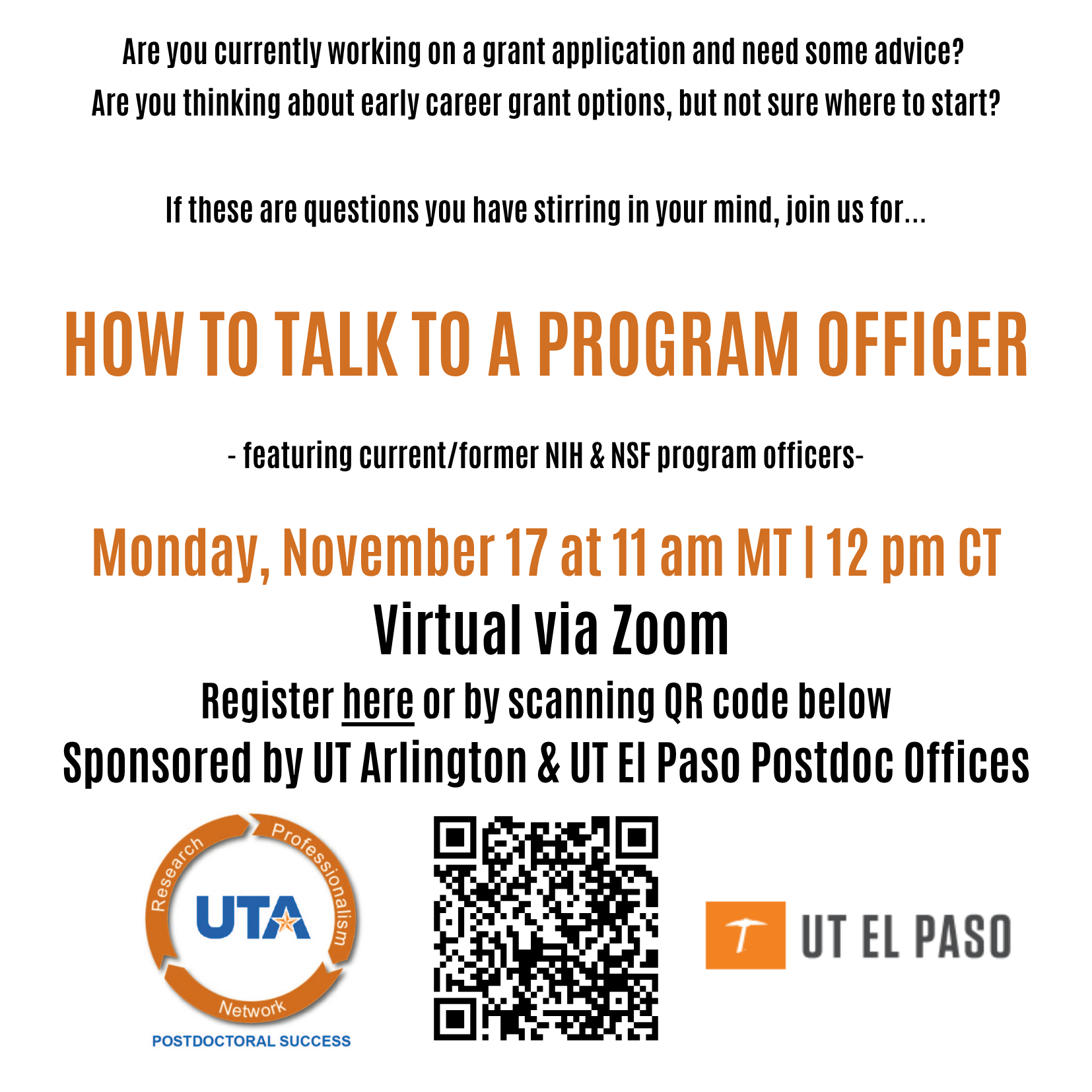 flyer for November 17 workshop