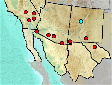 Regional Pleistocene distribution of Dipodomys merriami.