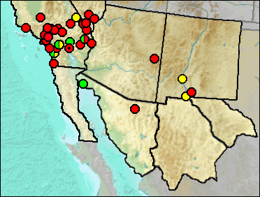 Regional Pleistocene distribution of Dipodomys sp.