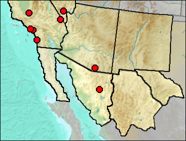 Regional Pleistocene distribution of Hyla sp.