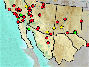 Pleistocene distribution of Neotoma sp.