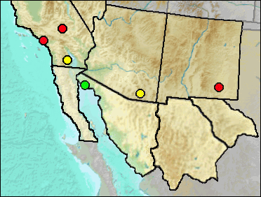 Regional Pleistocene distribution of Panthera onca