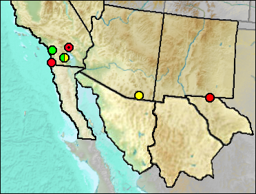 Regional distribution of fossil Plestiodon sp.