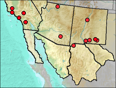 Pleistocene regional distribution of Colaptes auratus