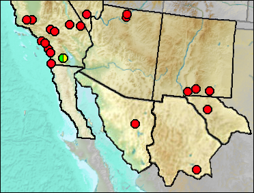 Pleistocene regional distribution of Fulica americana