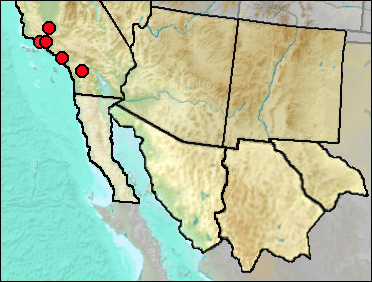 Regional Pleistocene distribution of Meleagris californica