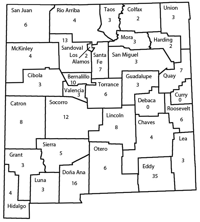 County map of New Mexico